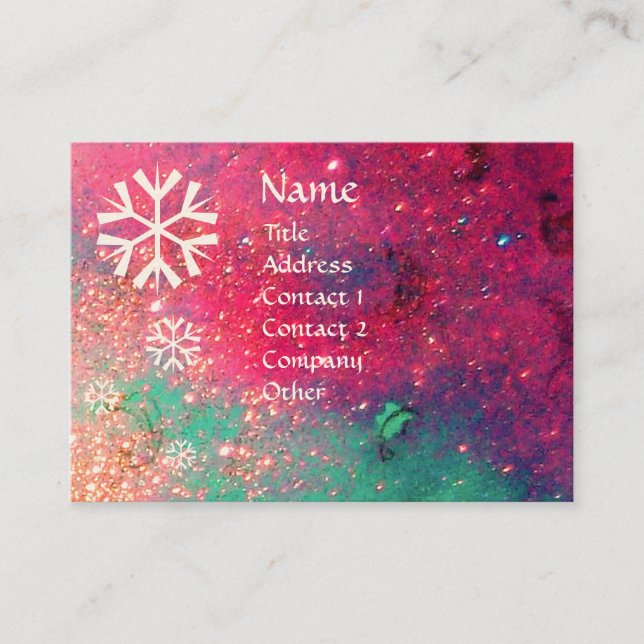 TARJETA DE VISITA SNOWFLAKES EN ESPEJOS DE PLATA (Anverso)