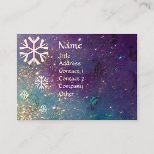 TARJETA DE VISITA SNOWFLAKES EN ESPEJOS DE PLATA