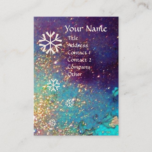 TARJETA DE VISITA SNOWFLAKES EN ESPEJOS DE PLATA (Anverso)