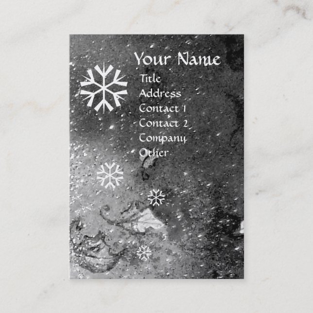 Tarjeta De Visita SNOWFLAKES EN ESPEJOS DE PLATA, papel de perlas (Anverso)