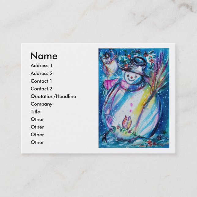 TARJETA DE VISITA SNOWMAN CON OWL (Anverso)