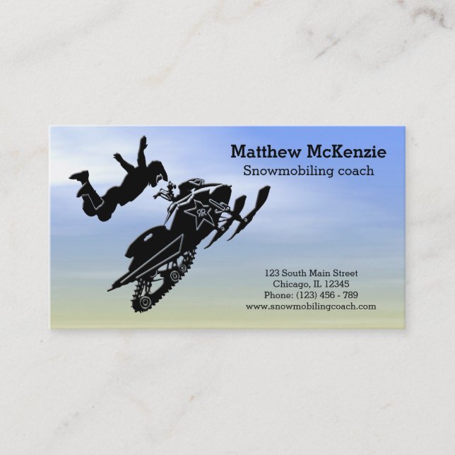 Tarjeta De Visita Snowmobile (Anverso)