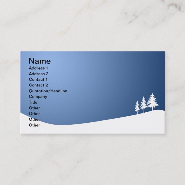 Tarjeta De Visita Snowscene (Anverso)