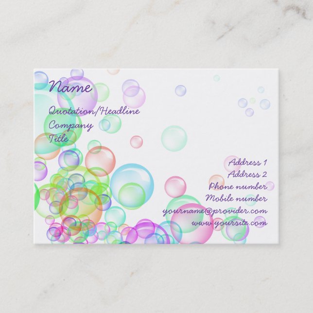 Tarjeta De Visita Soap Bubbles (Anverso)