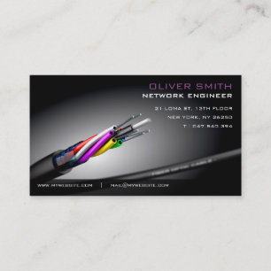 Tarjeta de visita sobre fondo negro red fibra