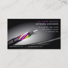 Tarjeta de visita sobre fondo negro red fibra