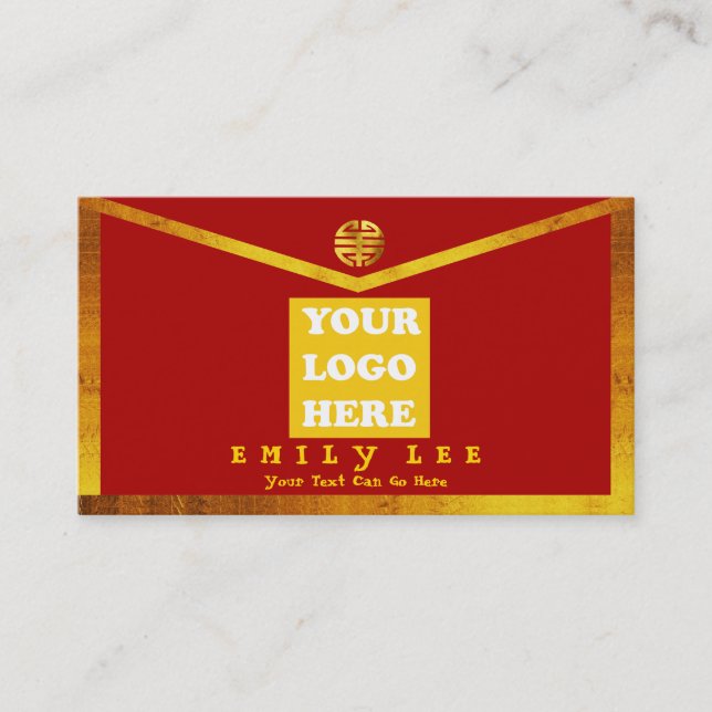 Tarjeta De Visita Sobre rojo de Hong Bao (Anverso)