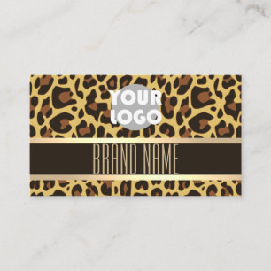 Tarjeta De Visita Sobresaliente patrón de leopardo clásico Beige mar