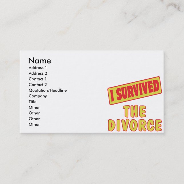 TARJETA DE VISITA SOBREVIVÍ AL DIVORCIO (Anverso)