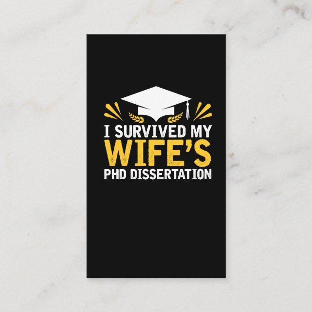 Tarjeta De Visita Sobreviví la disertación del PhD de mi esposa (Anverso)