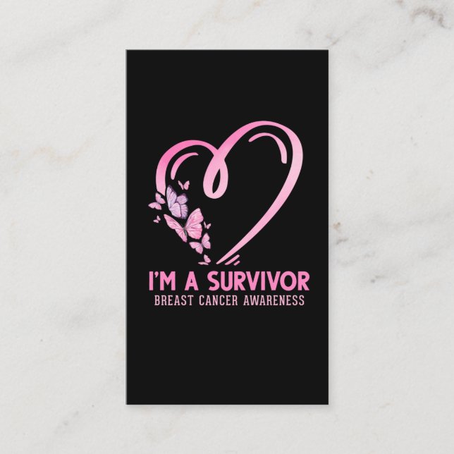 Tarjeta De Visita Sobreviviente de la conciencia sobre el cáncer de  (Anverso)