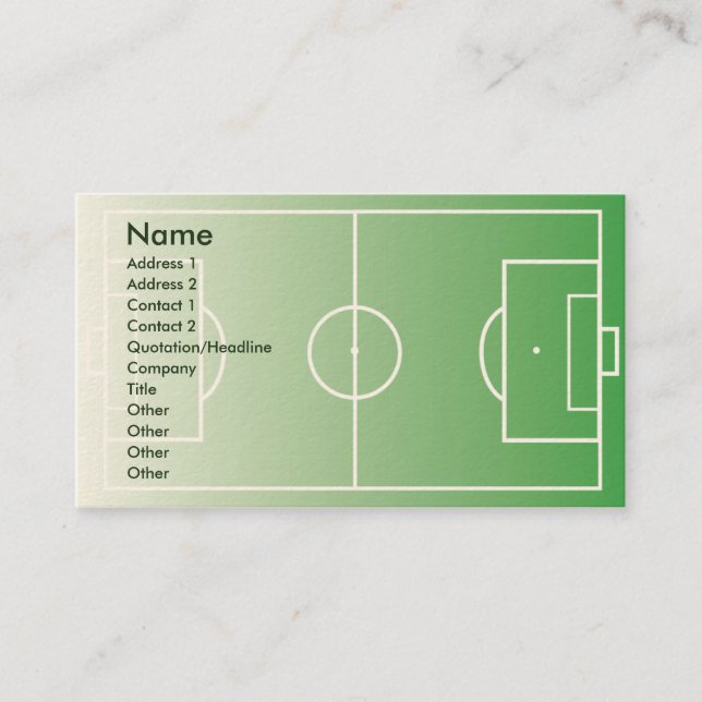Tarjeta De Visita Soccerfield - negocio (Anverso)