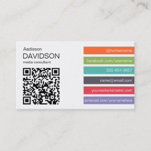 Tarjeta de visita social de los medios del CÓDIGO