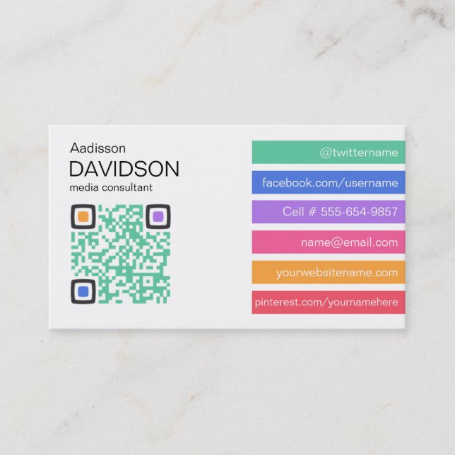 Tarjeta de visita social de los medios del CÓDIGO (Anverso)