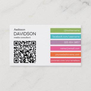 Tarjeta de visita social de los medios del CÓDIGO
