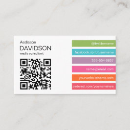 Tarjeta de visita social de los medios del CÓDIGO