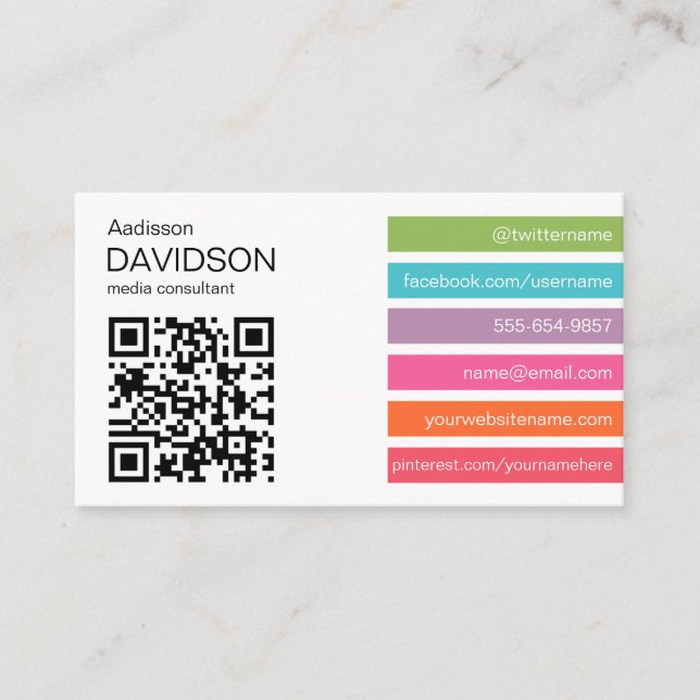 Tarjeta de visita social de los medios del CÓDIGO (Anverso)