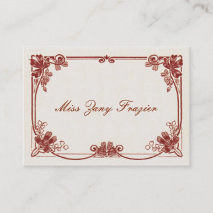 Tarjeta de visita social francesa de Edwardian