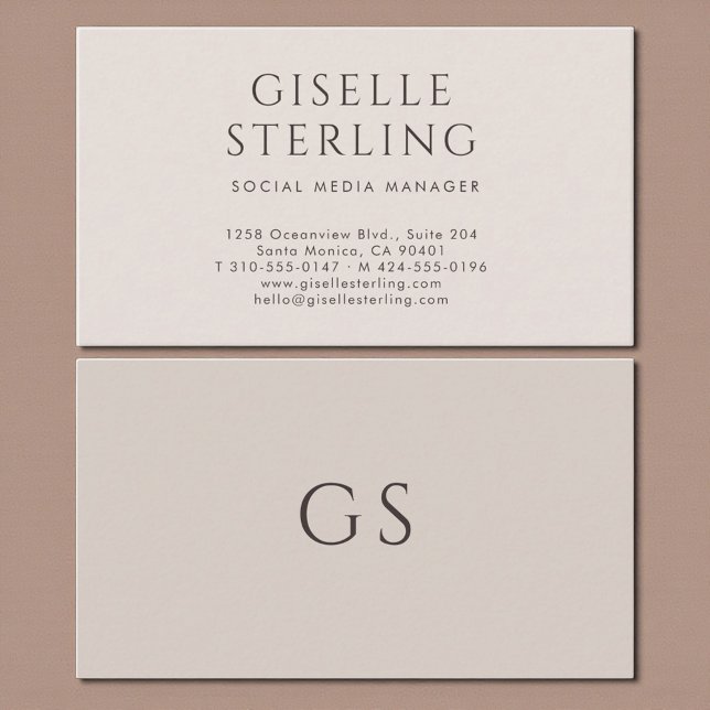 Tarjeta De Visita Social Media Manager Luxury Neutral Modern (Subido por el creador)