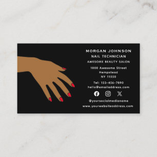 Tarjeta De Visita Social Media Nail Techician Manicure Beauon