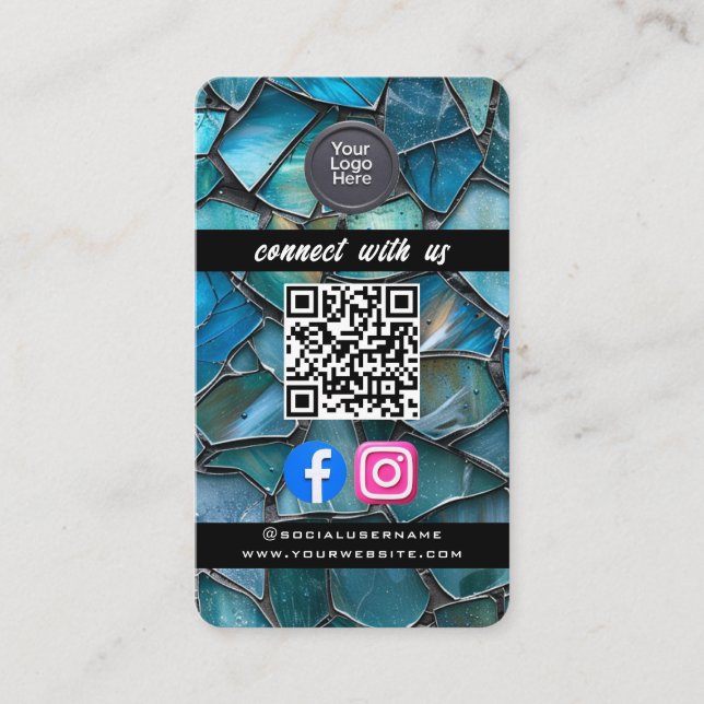 Tarjeta De Visita Social Media QR Code Modern Pro Minimalist Sleek B (Anverso)