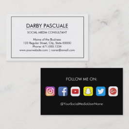 Tarjeta de visita social profesional moderna de