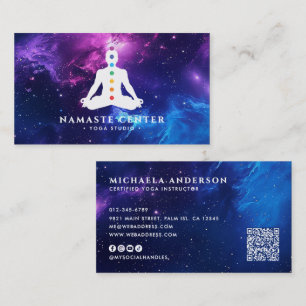 Tarjeta De Visita Sociales Modernos de Sanación/Meditación de Chakra