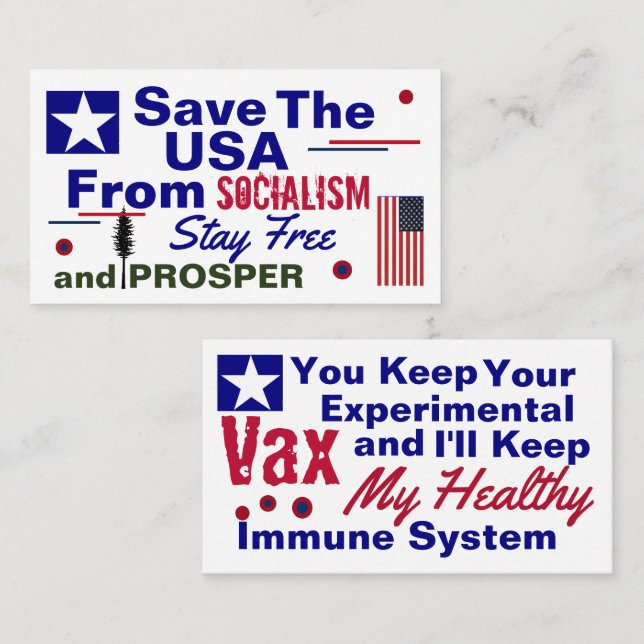 Tarjeta De Visita Socialismo de salud inmune (Anverso / Reverso)