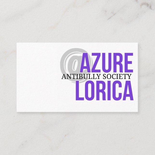 Tarjeta De Visita Sociedad Antibulenta de Azure Lorica (Anverso)