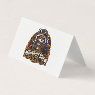 Tarjeta De Visita Sociedad de Café Mapache Vintage Midnight Brew Ret