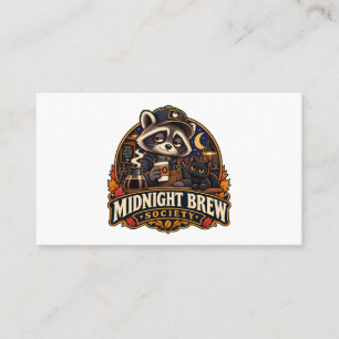 Tarjeta De Visita Sociedad de Café Mapache Vintage Midnight Brew Ret