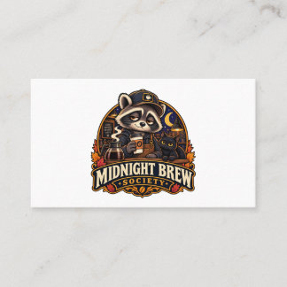 Tarjeta De Visita Sociedad de Café Mapache Vintage Midnight Brew Ret