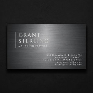 Tarjeta De Visita Socio Gerente Metallic Profesional