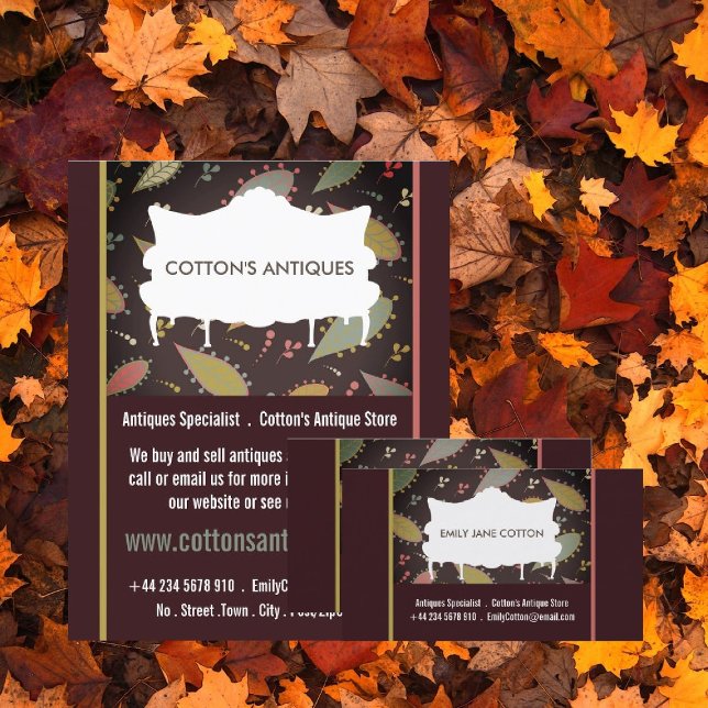 Tarjeta De Visita Sofá de Moda de Boho morado, antiguo concesionario (Subido por el creador)