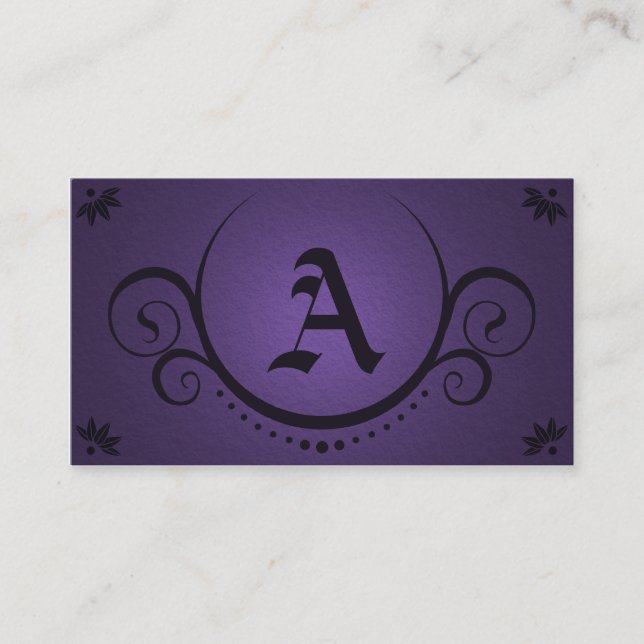 Tarjeta De Visita sofisticación púrpura (Anverso)