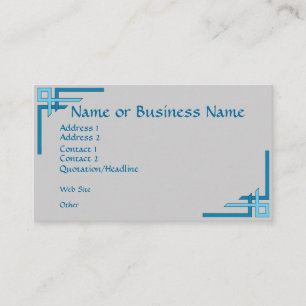 Tarjeta de visita Sofisticada Blue Art Deco