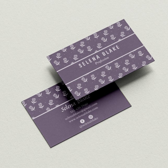 Tarjeta De Visita Sofisticada Moda floral | Moderno y elegante (Subido por el creador)