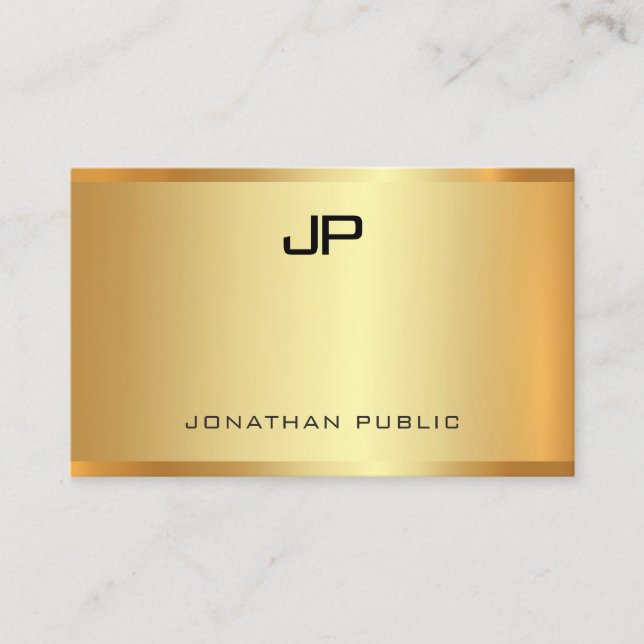 Tarjeta De Visita Sofisticada plantilla elegante de estilo oro moder (Anverso)