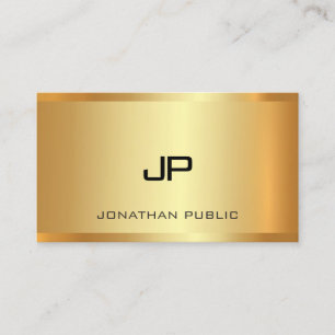 Tarjeta De Visita Sofisticada Plantilla Faux Gold Modern Elegante