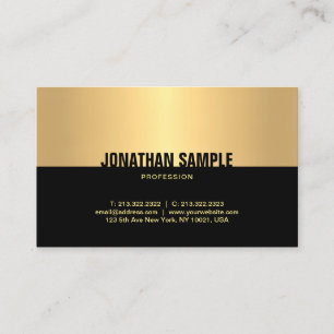 Tarjeta De Visita Sofisticada plantilla moderna de oro negro elegant