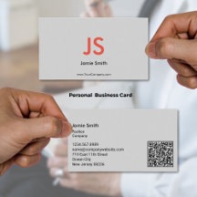 Sofisticadas Iniciales Rojas Código QR Negro y Gri