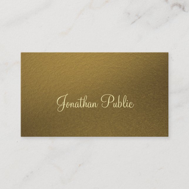 Tarjeta De Visita Sofisticado Gold Look Profesional Creative Luxe (Anverso)