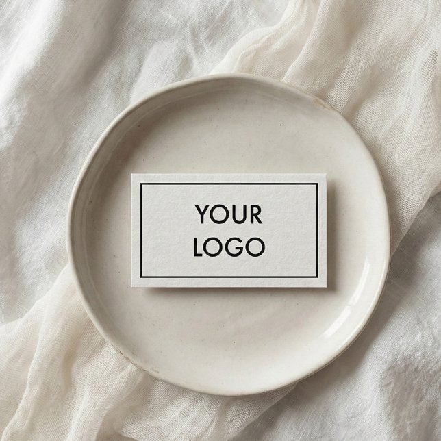 Tarjeta De Visita Sofisticado Logo Blanco Y Negro Mínimo (Subido por el creador)
