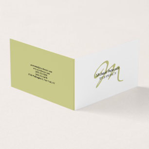 Tarjeta De Visita Sofisticado Monograma Script Inicial Moderno