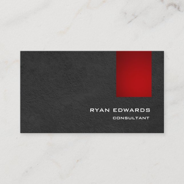 Tarjeta De Visita Sofisticado Patrón Gris Rojo Elegante Moderno (Anverso)