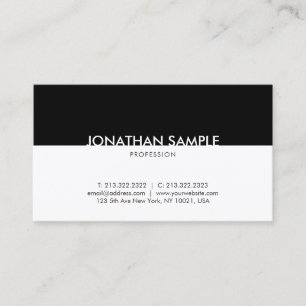 Tarjeta De Visita Sofisticado profesional blanco negro moderno