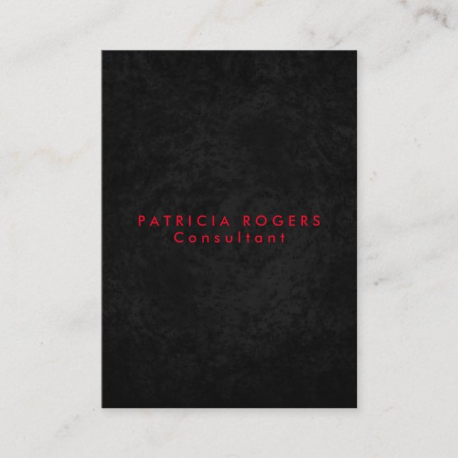 Tarjeta De Visita Sofisticado profesional gris negro rojo (Anverso)