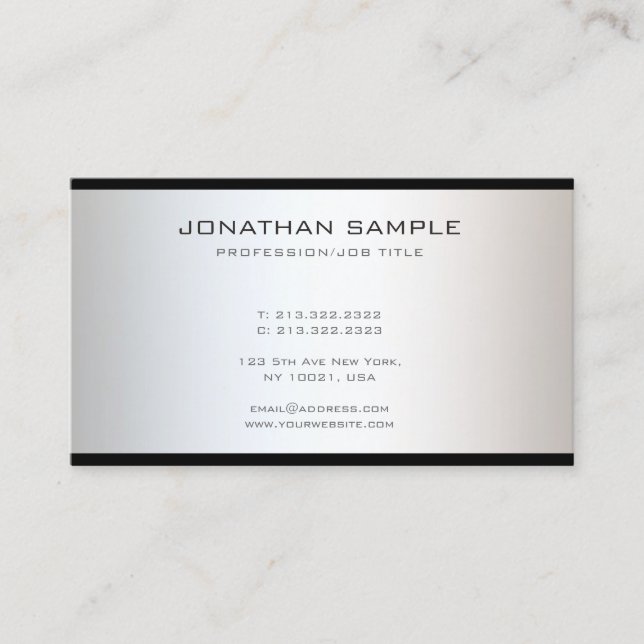 Tarjeta De Visita Sofisticado y exclusivo estilo moderno (Anverso)
