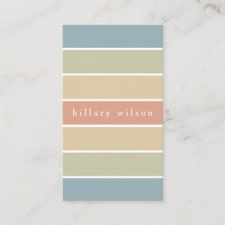 Tarjeta De Visita Soft colours palette stripes geometric retro