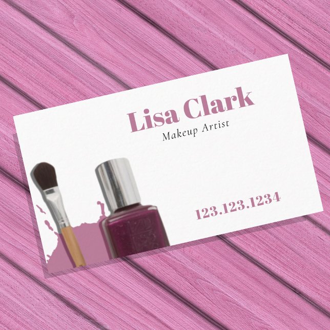 Tarjeta De Visita Soft Mauve Brush Beauty Tools Makeup Artist (Subido por el creador)